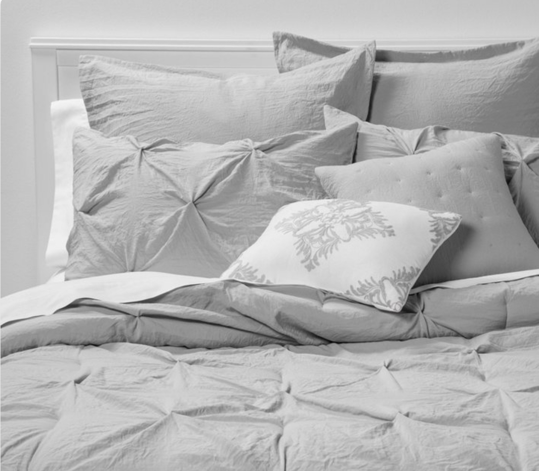 8pc King Pinch Pleat Comforter Set Gray - Threshold