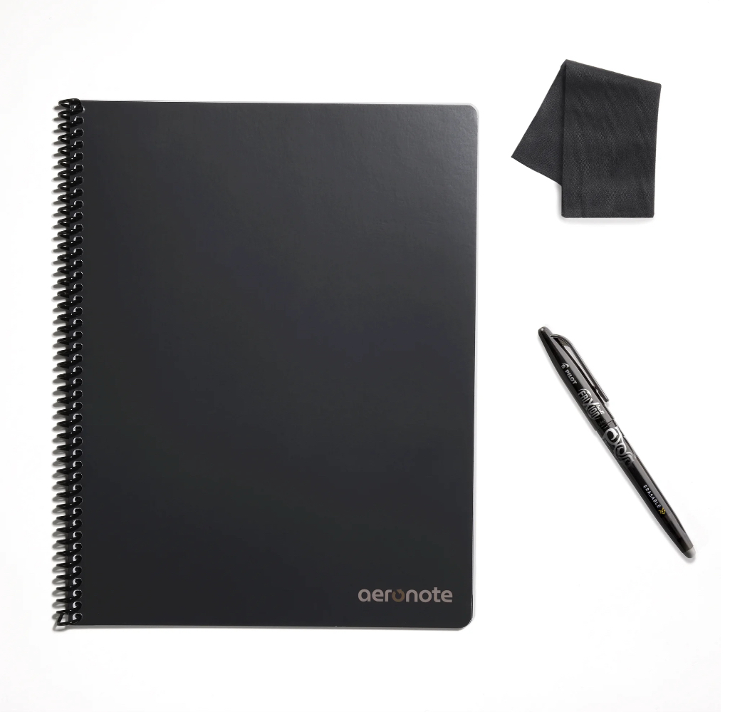 AeroNote Letter Lined Lockable Blank Diary, 110 Pages, Black