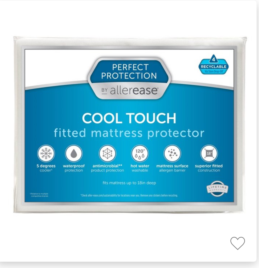 Allerease Queen Perfect Protection Cool Touch Waterproof Machine Washable Fitted Mattress Protector