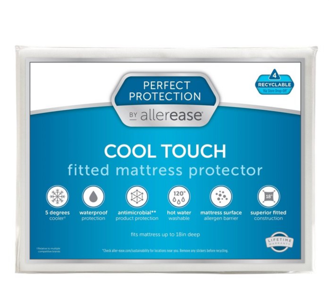 Allerease Twin Perfect Protection Cool Touch Waterproof Machine Washable Fitted Mattress Protector