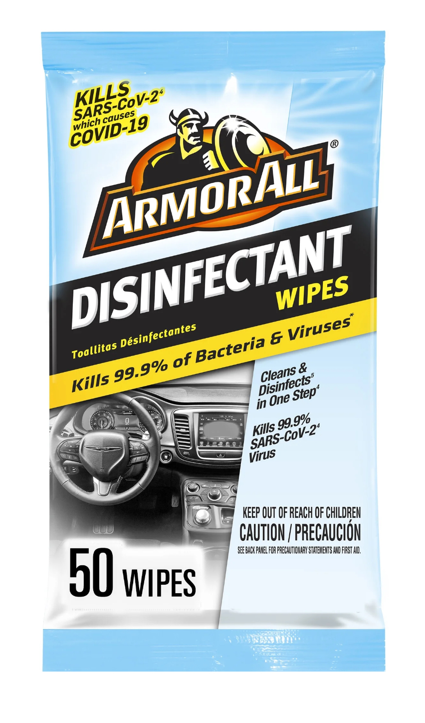 Armor All 19474 Disinfectant Flat Wipes, 50-Count, Each