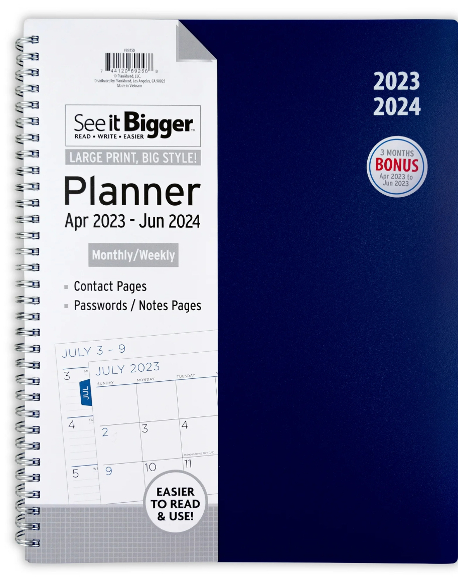 AT-A-GLANCE 2023-2024 Academic Planner, Weekly & Monthly, 8-1/2" x 11", Large, Monthly Tabs, Flexible Cover