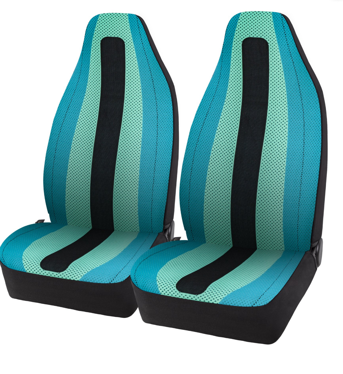Auto Drive High Back Mint/Black, Polyester, Breathable, Seat Covers, 2 Pieces