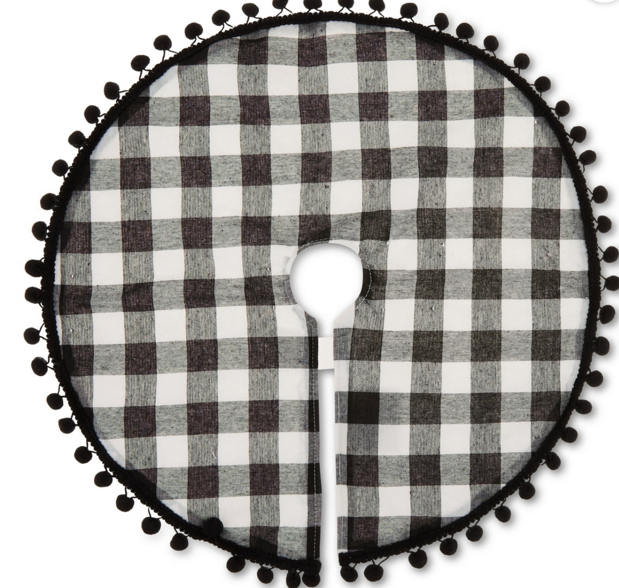 Black and White Mini Tree Skirt, Buffalo Plaid, 18" Diameter, by Holiday Time