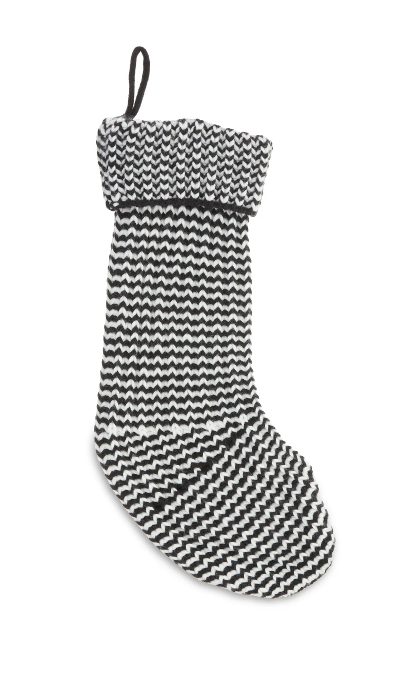Black and White Striped Knit Christmas Stocking, 20", by Holiday Time