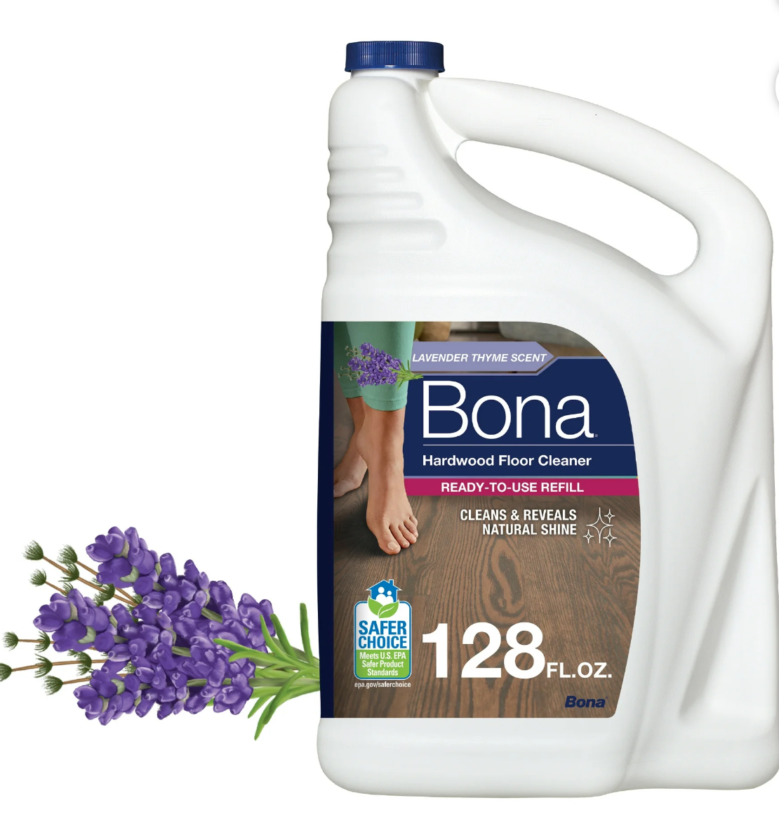 Bona Hardwood Floor Cleaner with Lavender Thyme Scent Refill 128oz