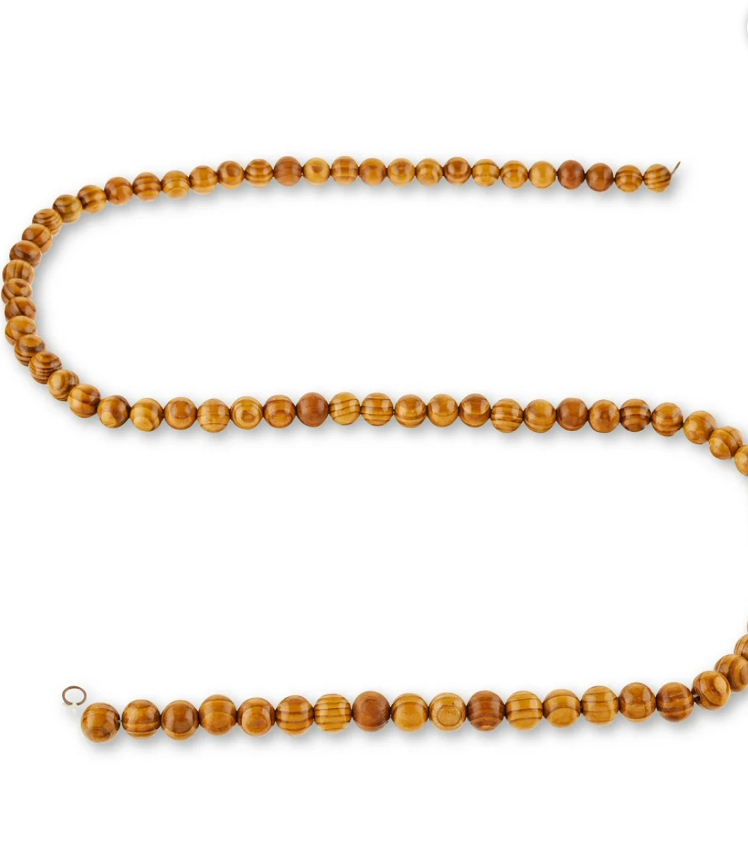 Brown and Natural Decorative 25mm Wood Bead Garland, 6 ft, by Holiday Time