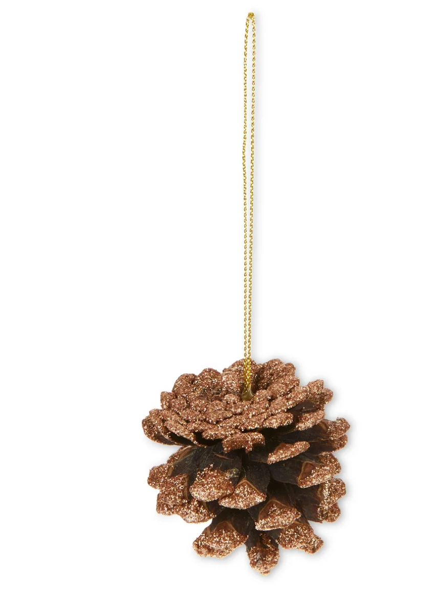 Brown Gilded Pinecone Christmas Decorations, 12 Pieces, 6.30", by Holiday Time