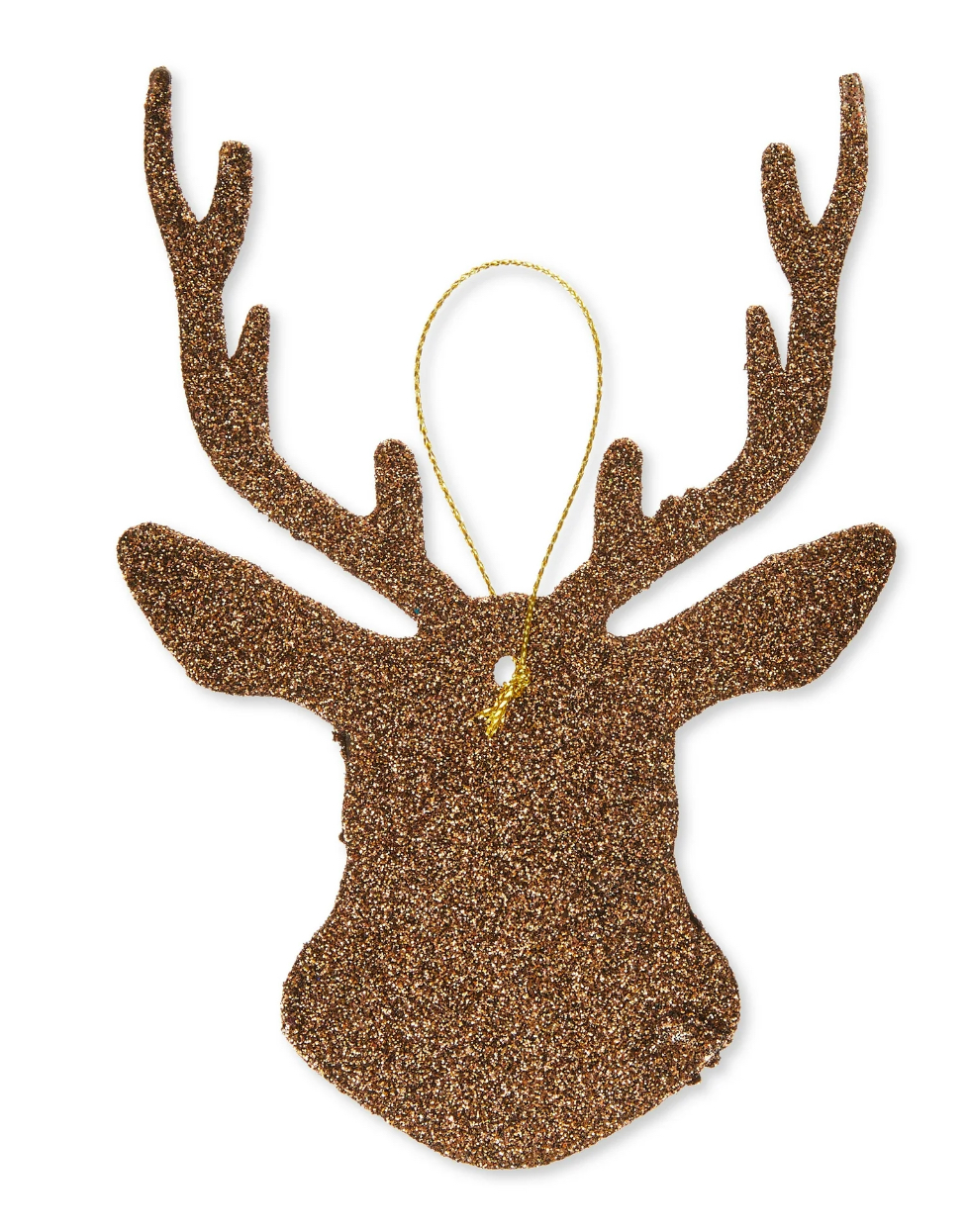 Brown Glitter Stag Head Ornaments, 8 Count, by Holiday Time