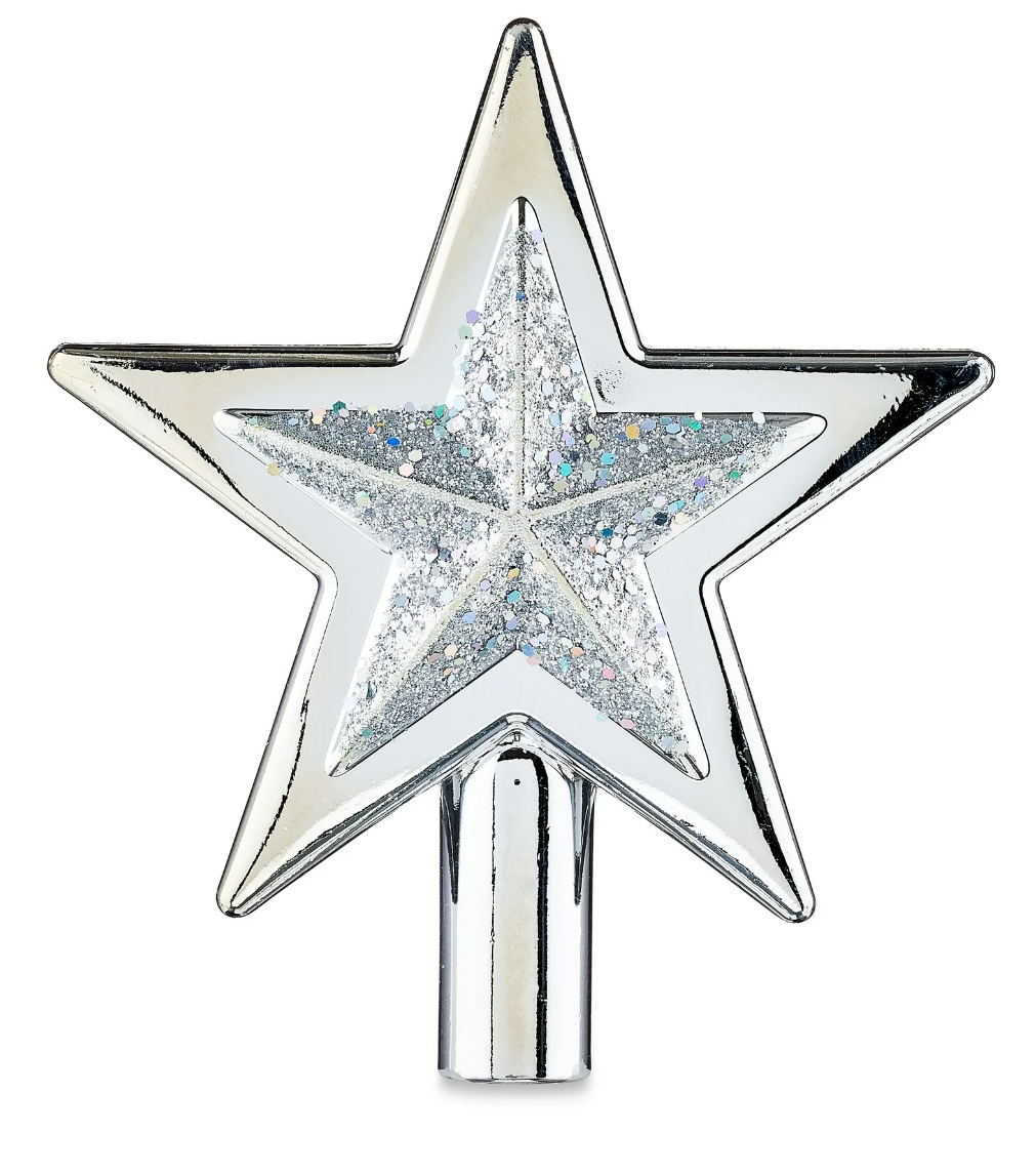 Christmas Tree Topper, Silver Star, 5", by Holiday Time