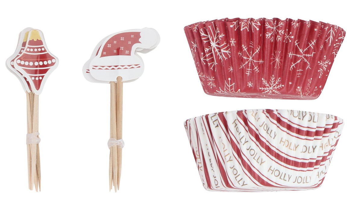 Cook with Color 48 Piece Red Snow Disposable Cups and Picks