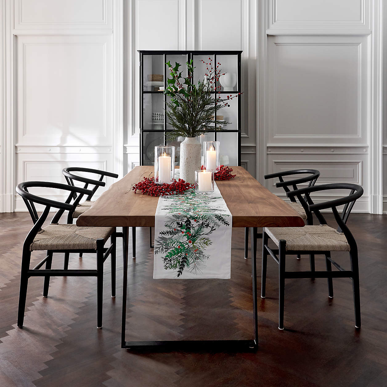 Crate & Barrell Yukon 92" Warm Acacia Live Edge Solid Wood Dining Table
