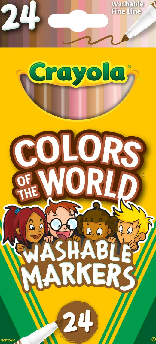 Crayola Colors of the World Fine Line Markers, 24 Count, School & Craft Supplies