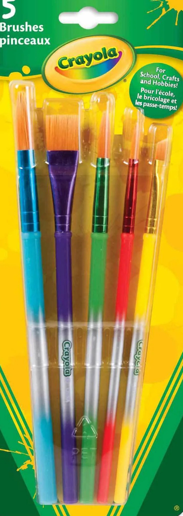 Crayola Paintbrush Set, 5 Paint Brush Styles, School Supplies, Kindergarten Supplies, Kids Paint Supplies
