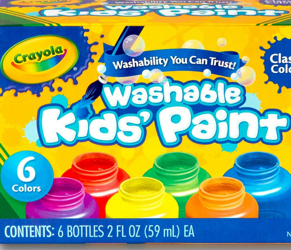 Crayola Washable Kids' Paint Set, 6-Colors