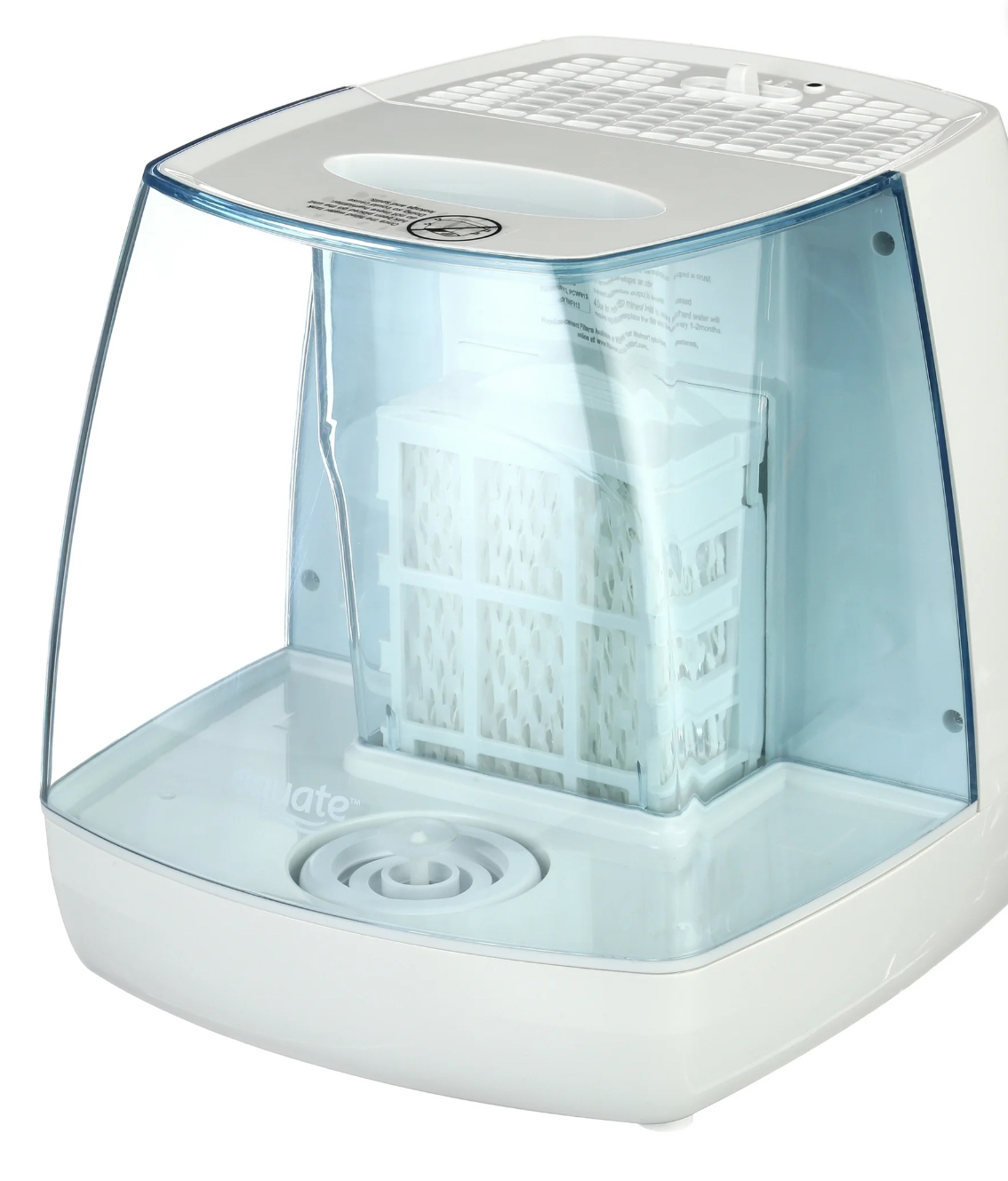 Equate 1.1 Gallon 250 Sq ft Invisible Cool Mist Humidifier, White & Blue
