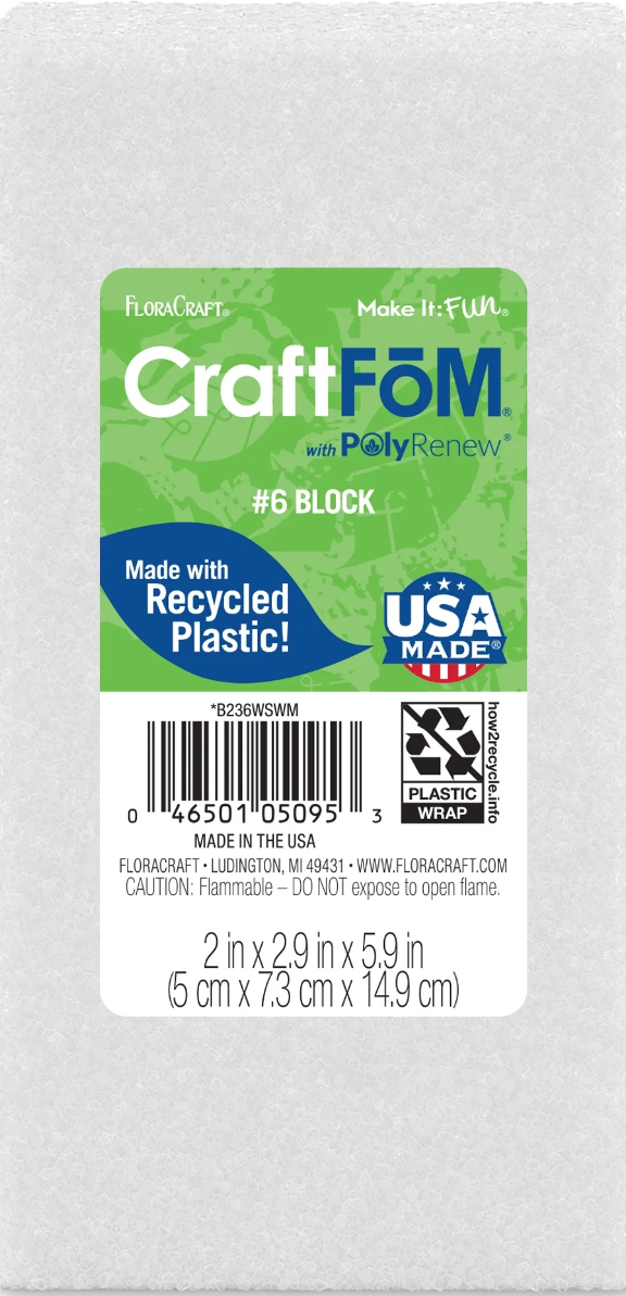 FloraCraft CraftFoM Block 2 inch x 2.9 inch x 5.9 inch White