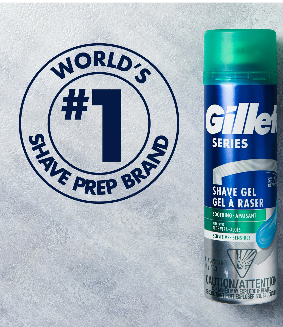 Gillette Series Soothing Shave Gel for Men with Aloe Vera, 7 oz