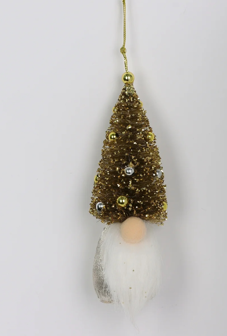 Gnome Tree Christmas Ornament, Gold, 7", by Holiday Time