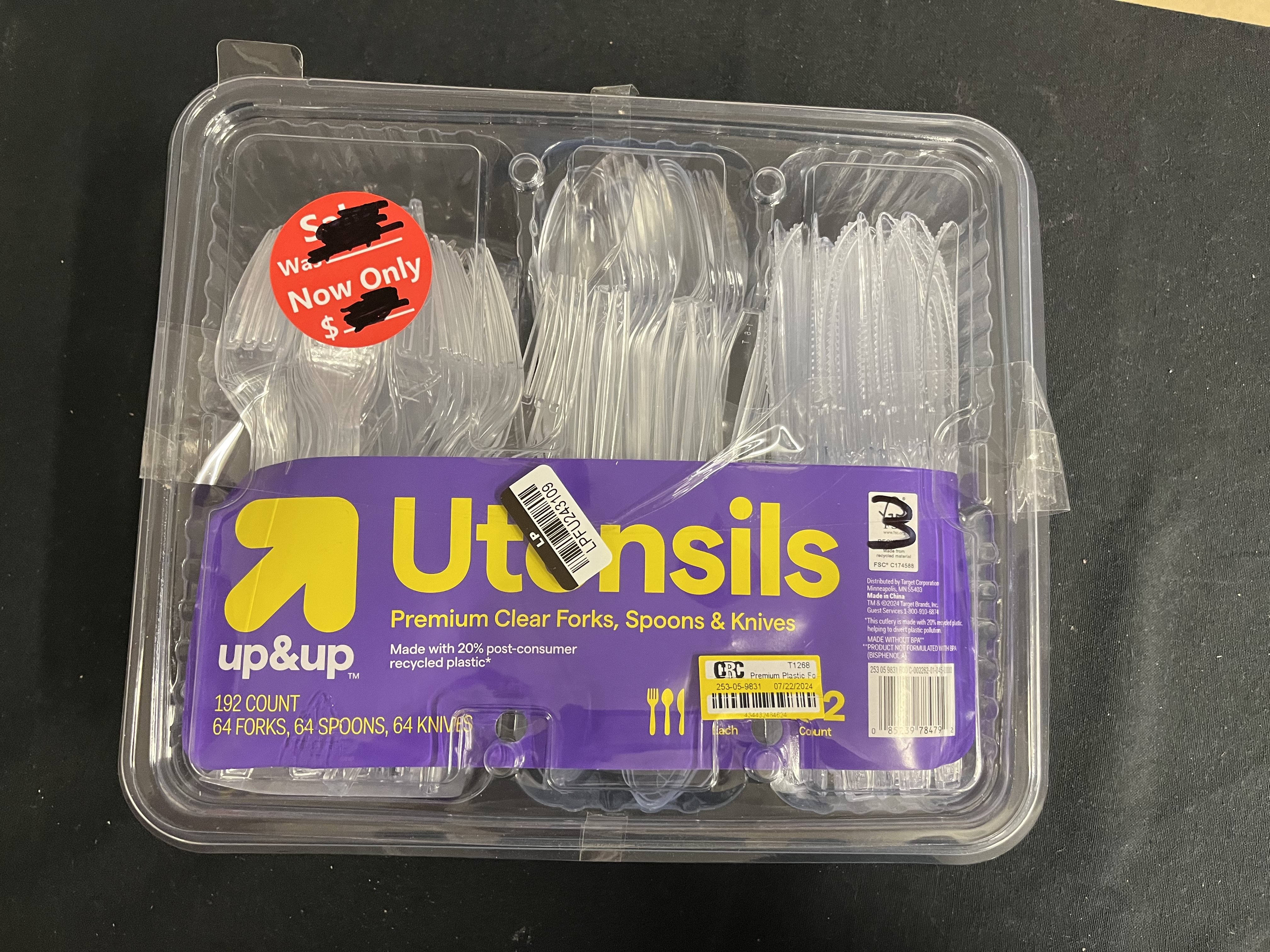 GUSTO Premium Clear Plastic Forks Heavy Duty Disposable Silverware, 200-Pack
