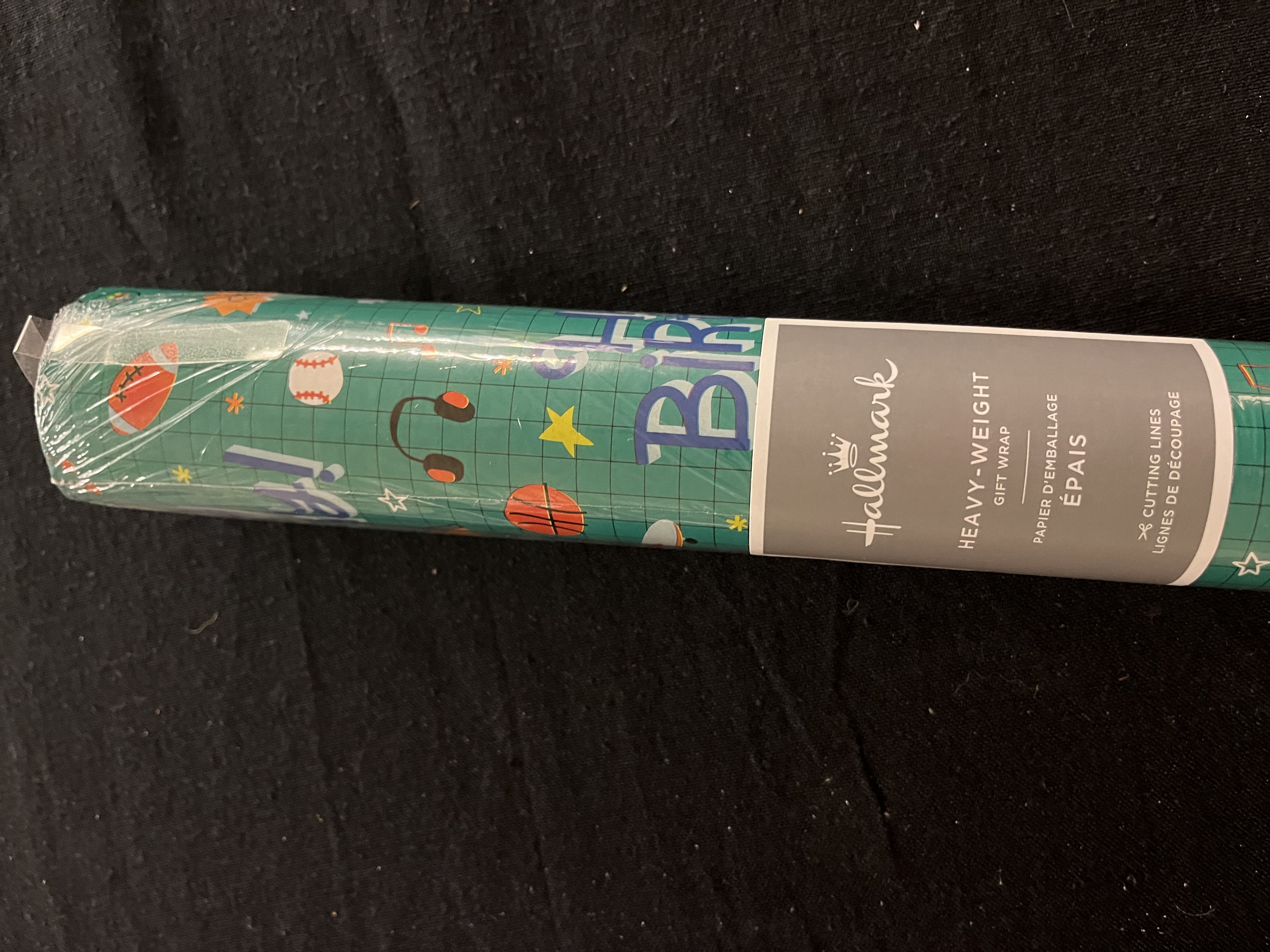 Hallmark Wrapping Paper, 25 sq. ft. (Happy Birthday Icons on Turquoise)