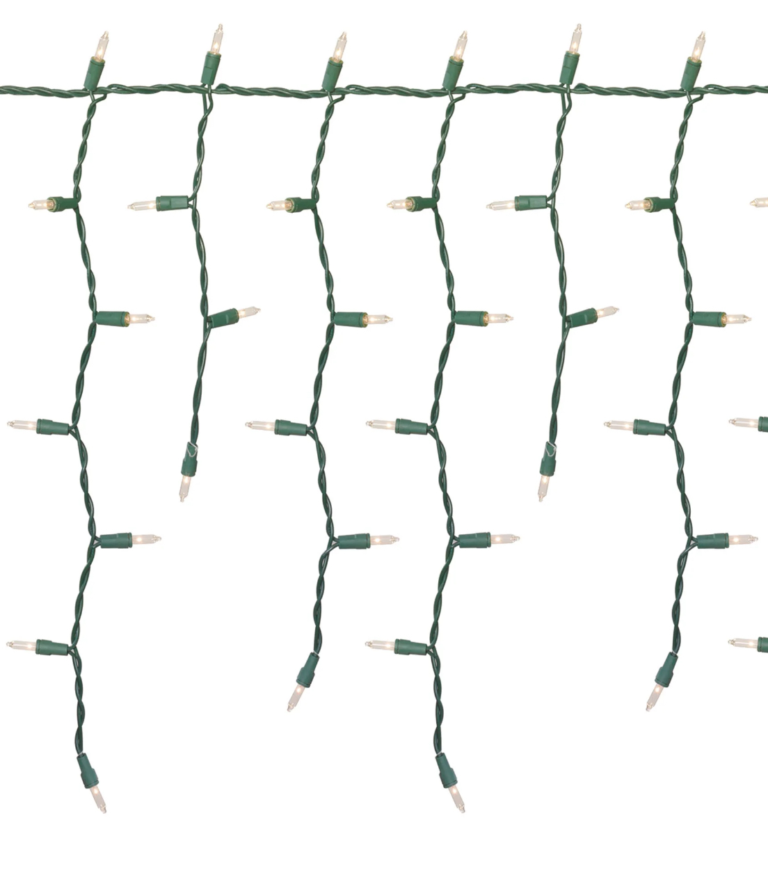 Holiday Time 300-Count Clear Icicle Lights, with Green Wire, 19 Feet