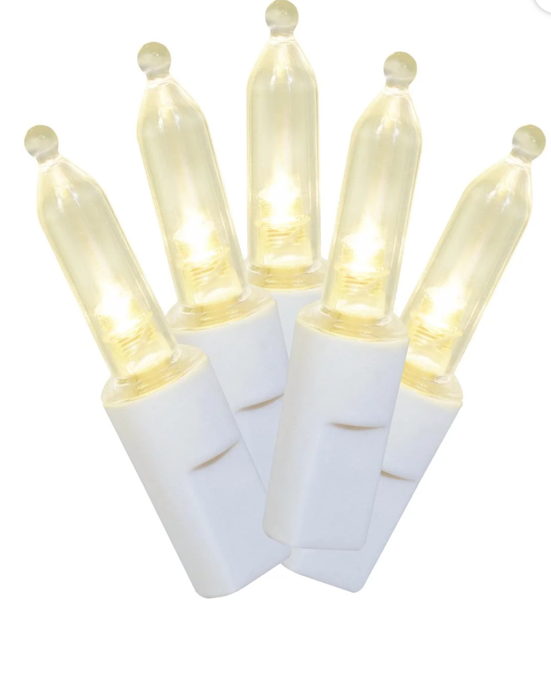 Holiday Time 50-Count Warm White LED Mini Christmas Lights, with White Wire, 11 feet