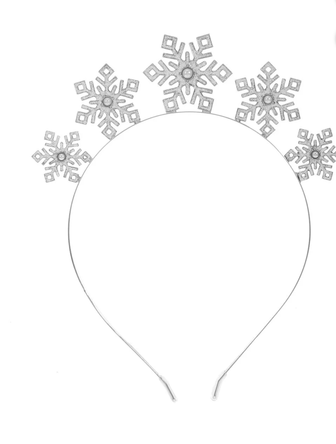 Holiday Time Crystal Snowflake Headband for Women and Teens White