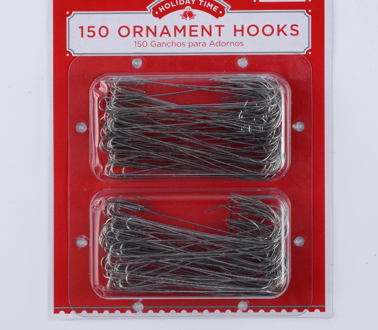 Holiday Time Jumbo Ornament Hooks, Silver, 150 Count