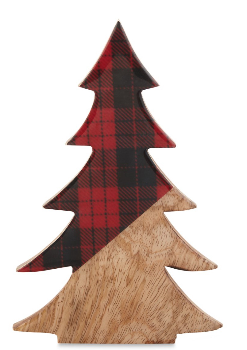 Holiday Time Red Plaid Mango Tree Decor