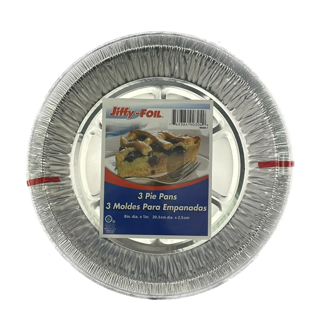 Jiffy-Foil 8-Inches Aluminum Pie Pans, 3 Count