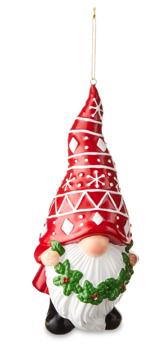 Jumbo Gnome Ornament, Joyful Peace Theme, Red & White Color, 0.11 kg, by Holiday Time