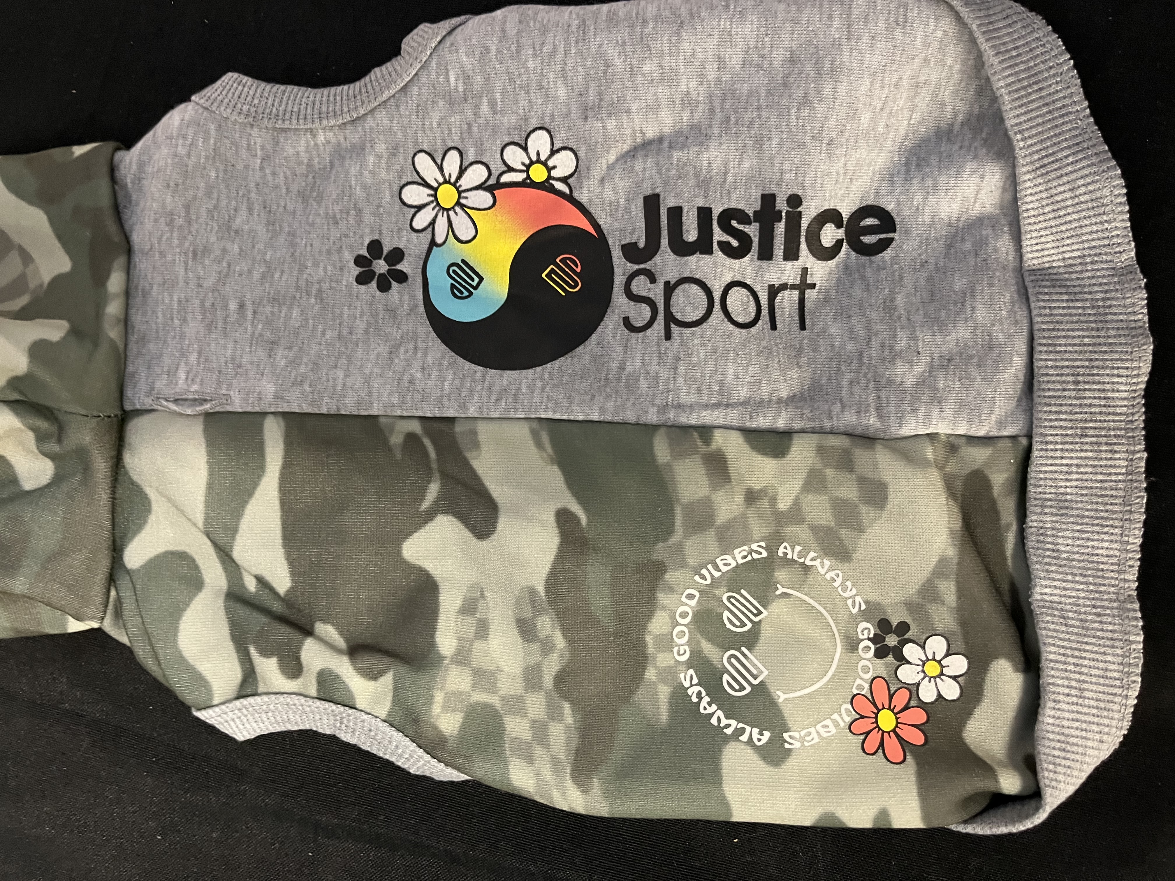 Justice Pet Polyester Split Dog Hoodie, Camo/Gray, M