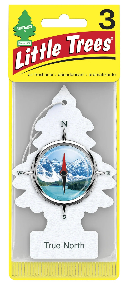 Little Trees Auto Air Freshener, Hanging Card, True North Fragrance, 3 Pack