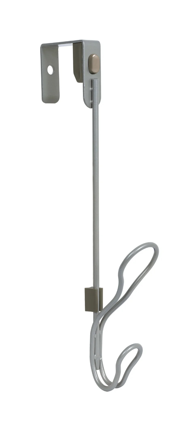 Mainstays SnugFit Double Hook for Home and Bath, Satin Nickel