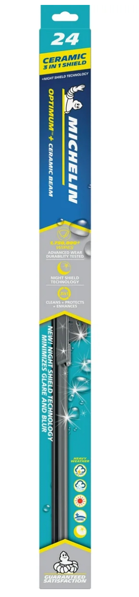 MICHELIN® Optimum+ 24" Ceramic Beam with Night Shield Technology Windshield Wiper Blade