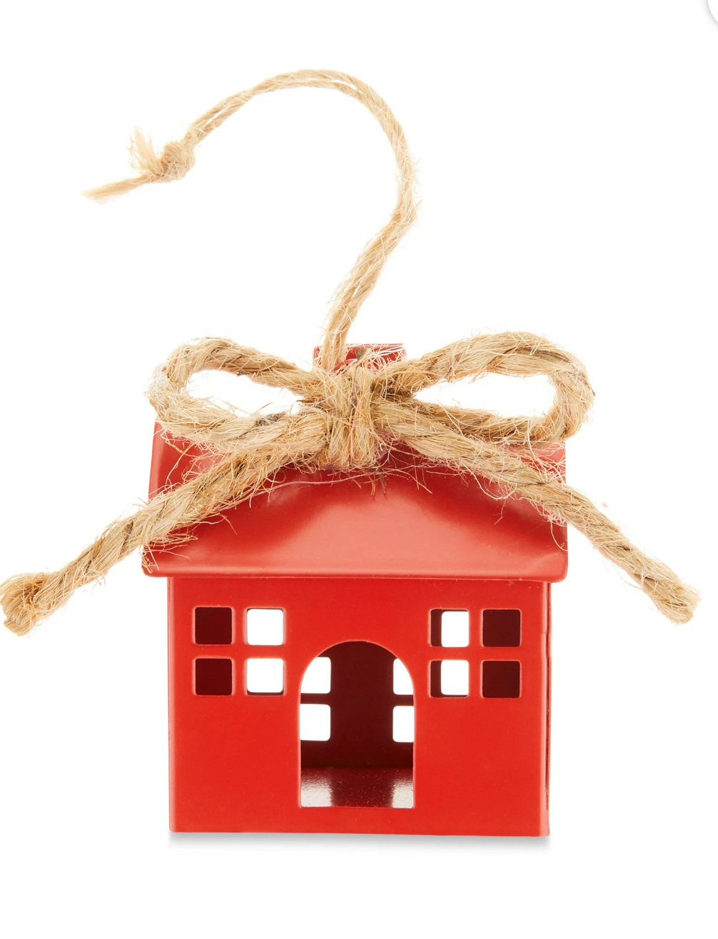 Mini Red Metal Barn Christmas Ornament, 3 Count, by Holiday Time