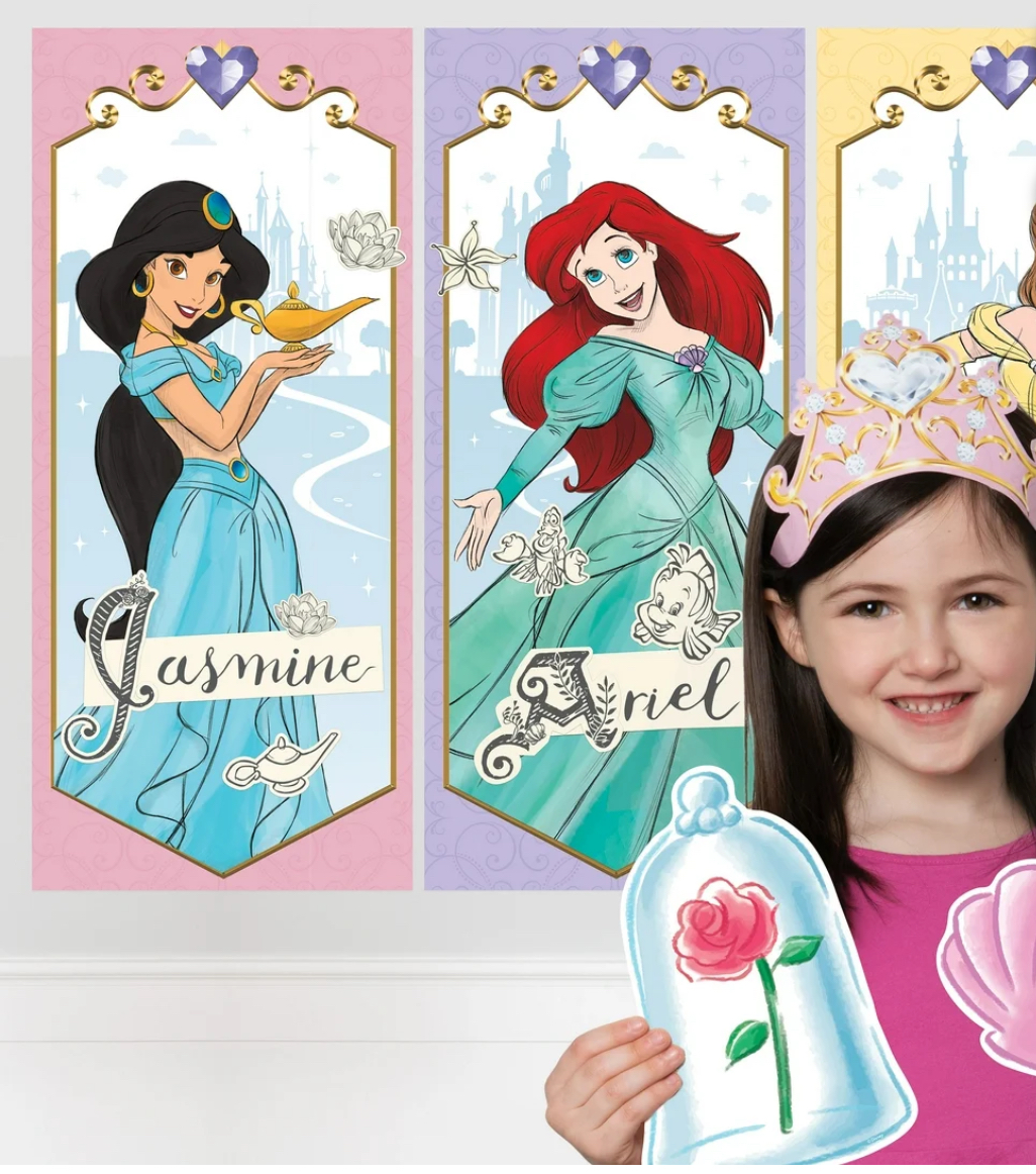 Multicolor Disney Princess Birthday Party Photo Booth Kit, 19pcs