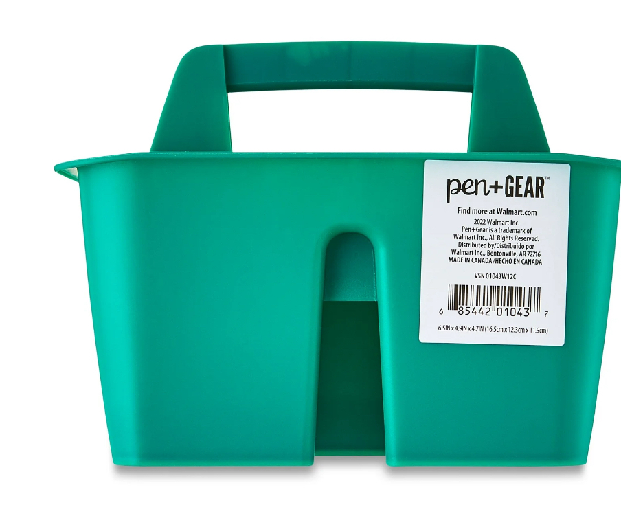 Pen+Gear Mini Plastic Caddy, Desktop Craft and Hobby Organizer, Emerald Green