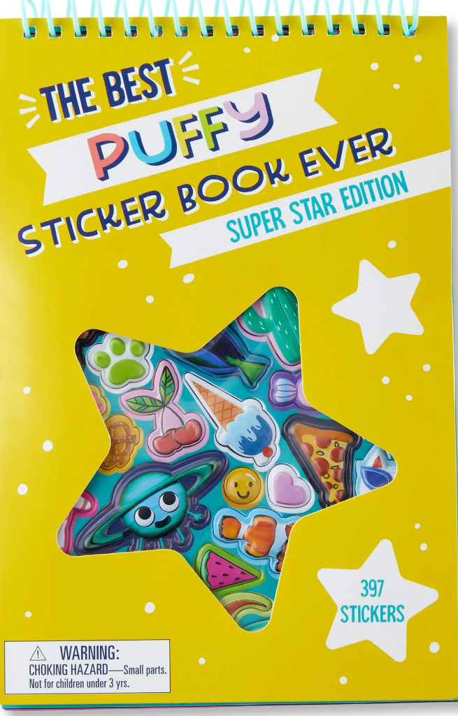 Pen + Gear Puffy Sticker Book, Super Star Edition, 397 Puffy Multi-Colored Stickers