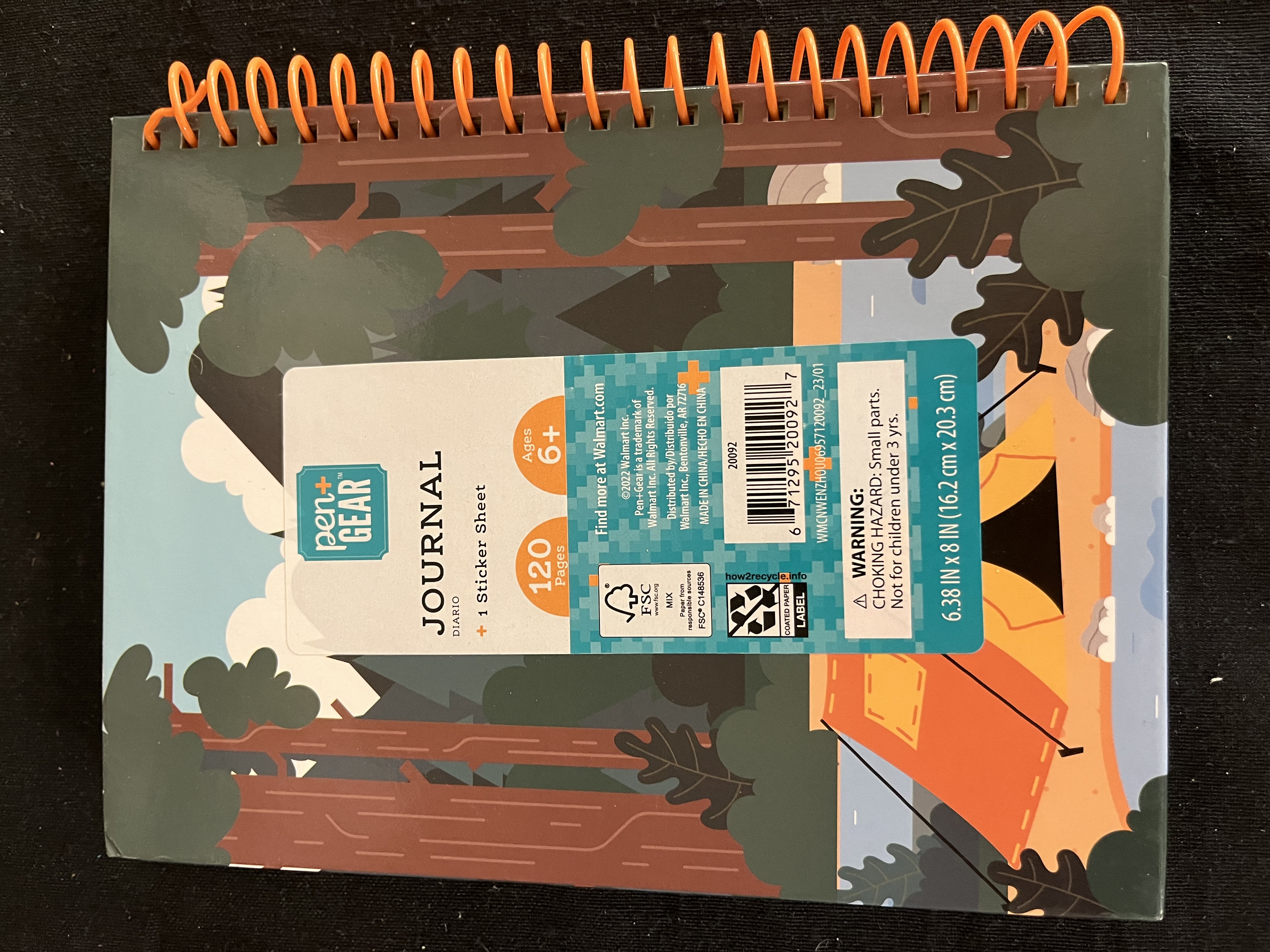 Pen+Gear Slide Puzzle Fidget Journal, 120 Page Lined Color Paper Notebook, Camp Crew