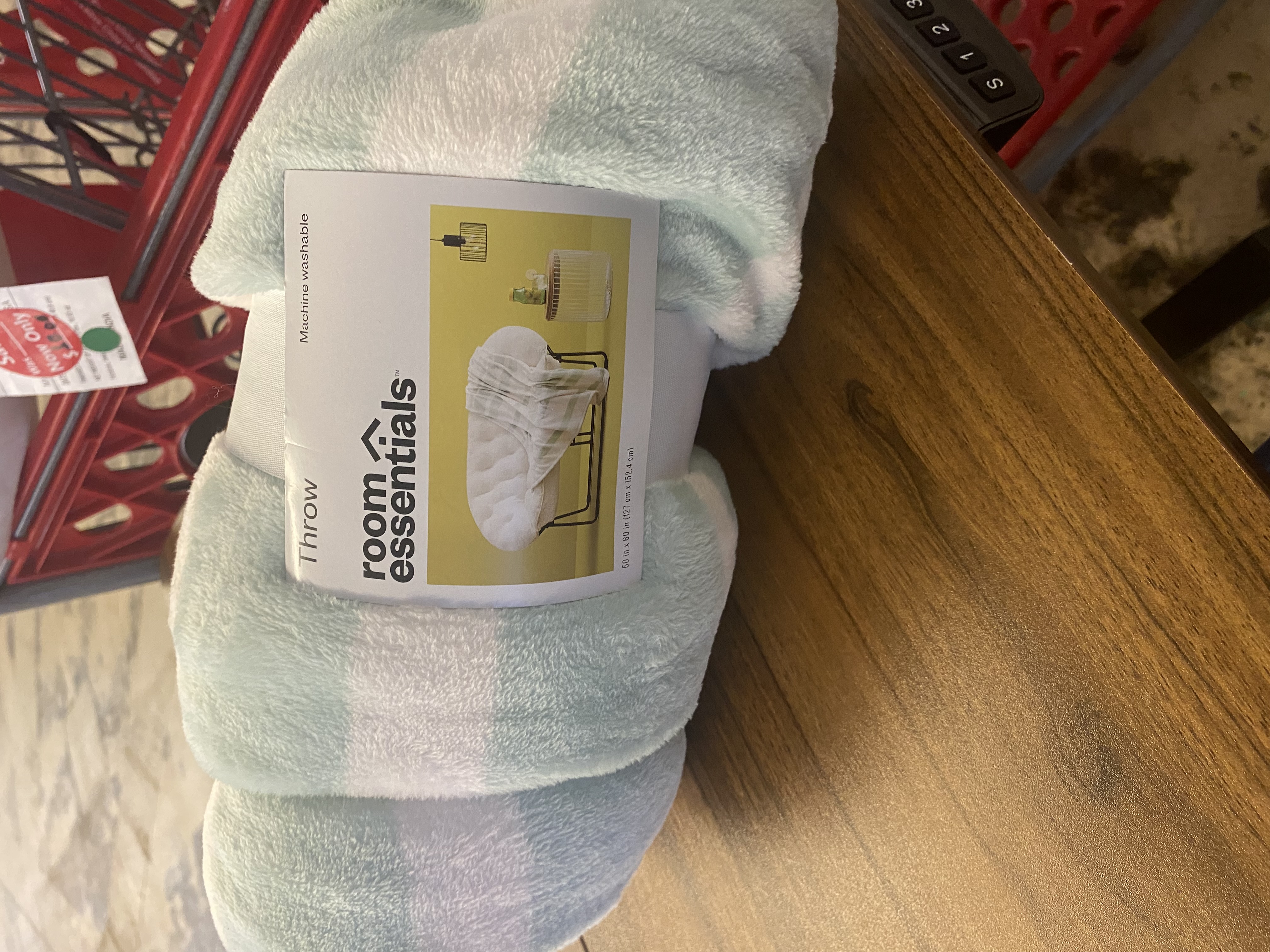 Printed Plush Striped Throw Blanket Mint