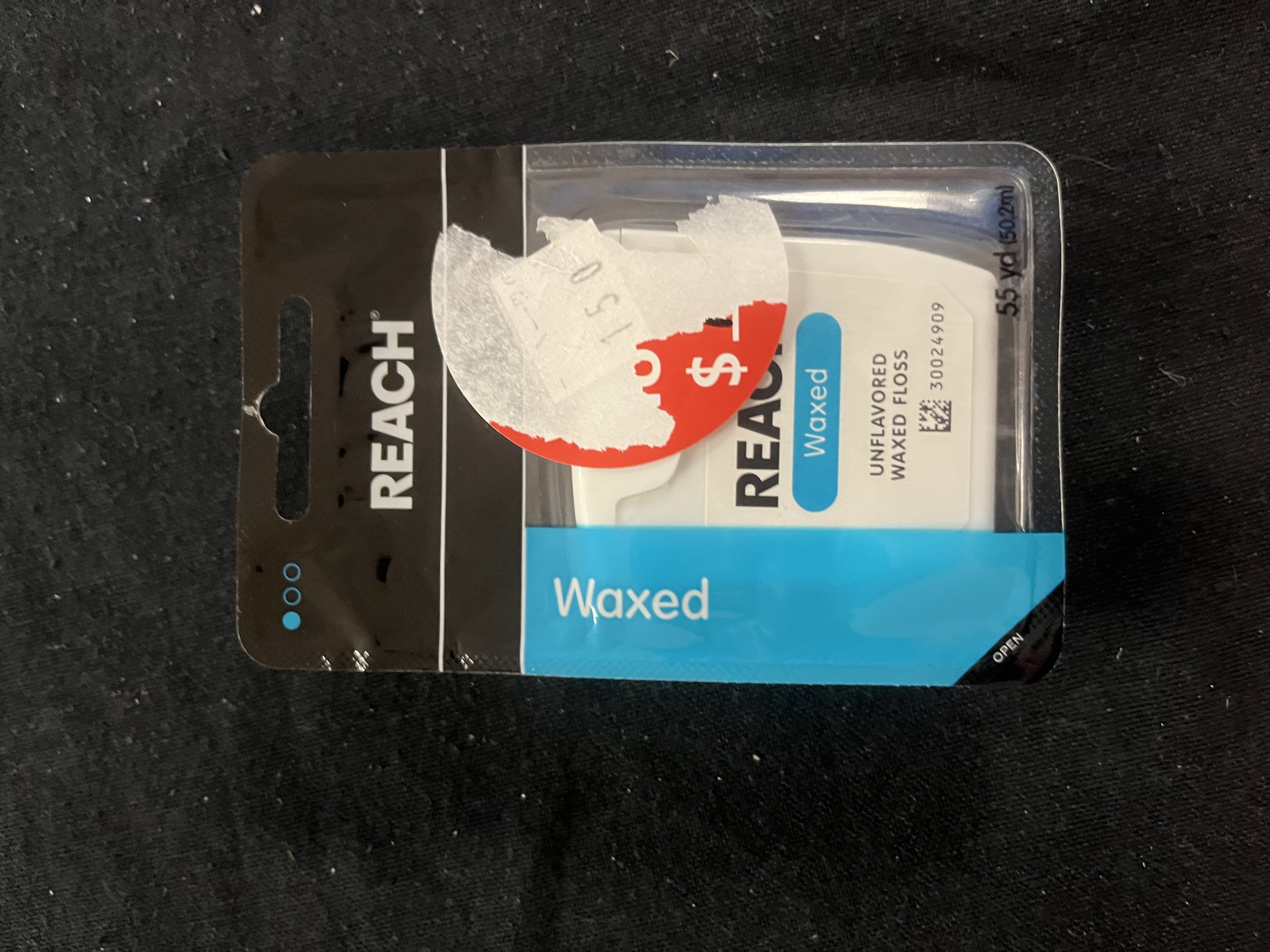 Reach Unflavored Waxed Dental Floss, Oral Care, ADA Accepted, 55 yds