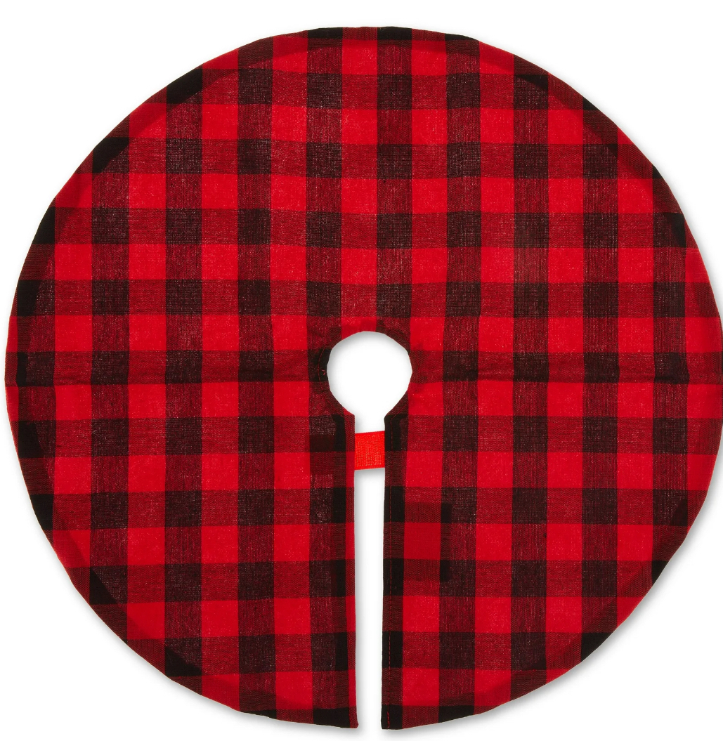 Red and Black Mini Tree Skirt, Buffalo Plaid, 18", by Holiday Time