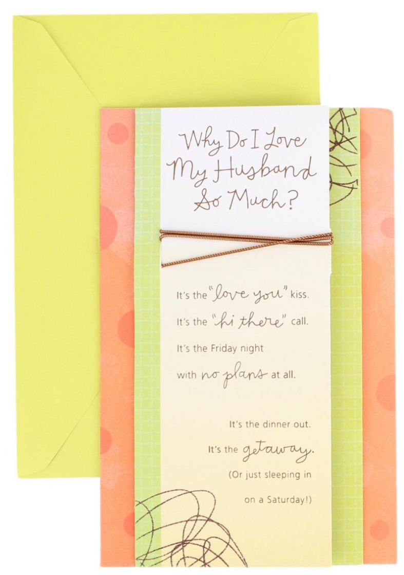 Romance Greeting Card for Husband - Why Do I Love My Husband so Much...ay, Deluxe, Foil Accents, Metallic Lettering, Ribbon, Metallic; none