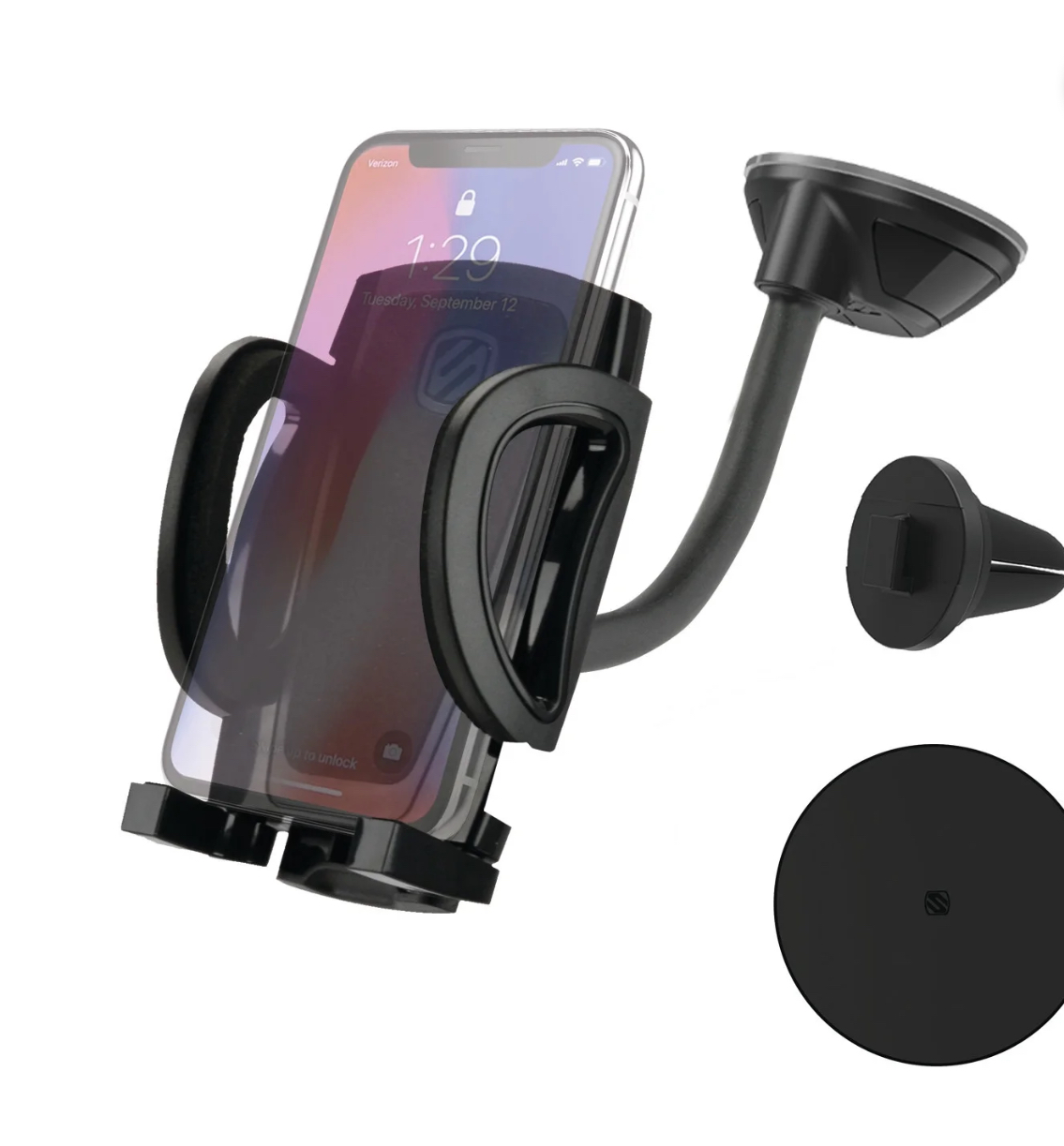Scosche IHW10-SP1 4-in-1 Stick Grip Suction Cup Vent/Dash/Windshield Mount Kit Black