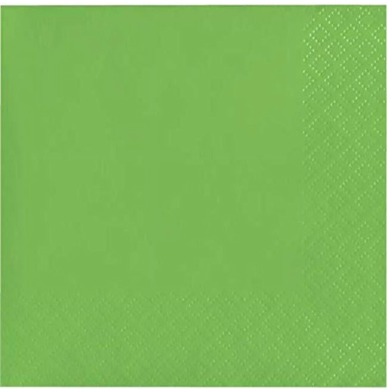 Sensations Solid Lime Green Beverage Napkins - 40 Napkins
