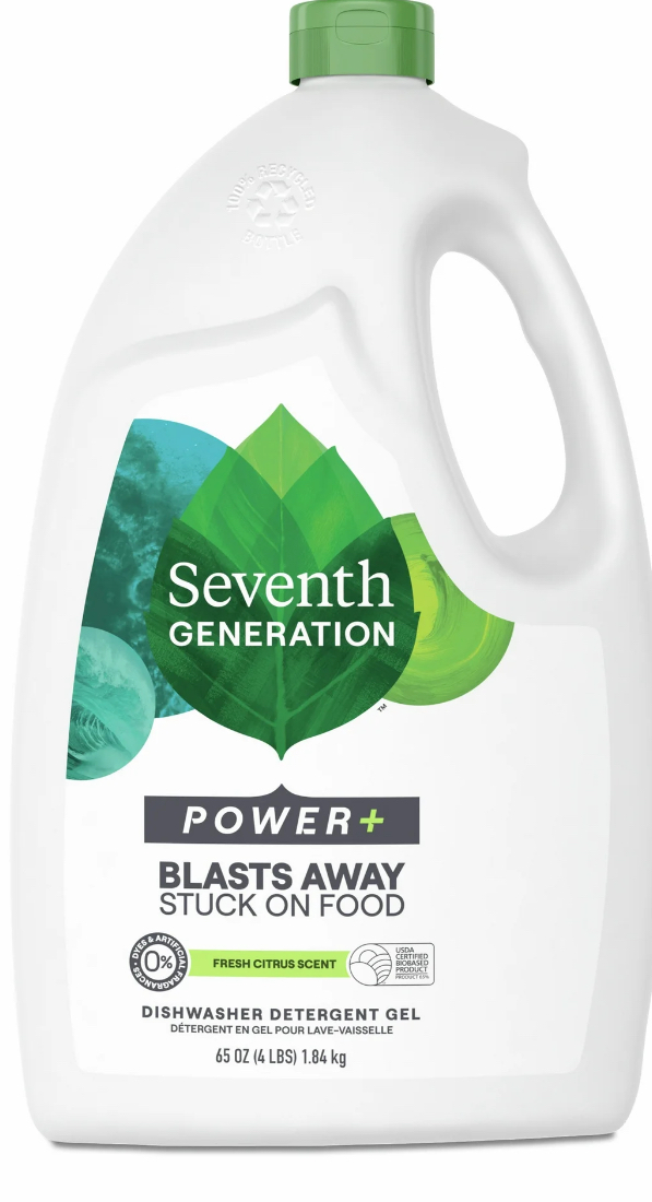 Seventh Generation Natural Auto Dishwasher Gel, Ultra Power Plus, Fresh Citrus, 65 oz Bottle, 6/CT