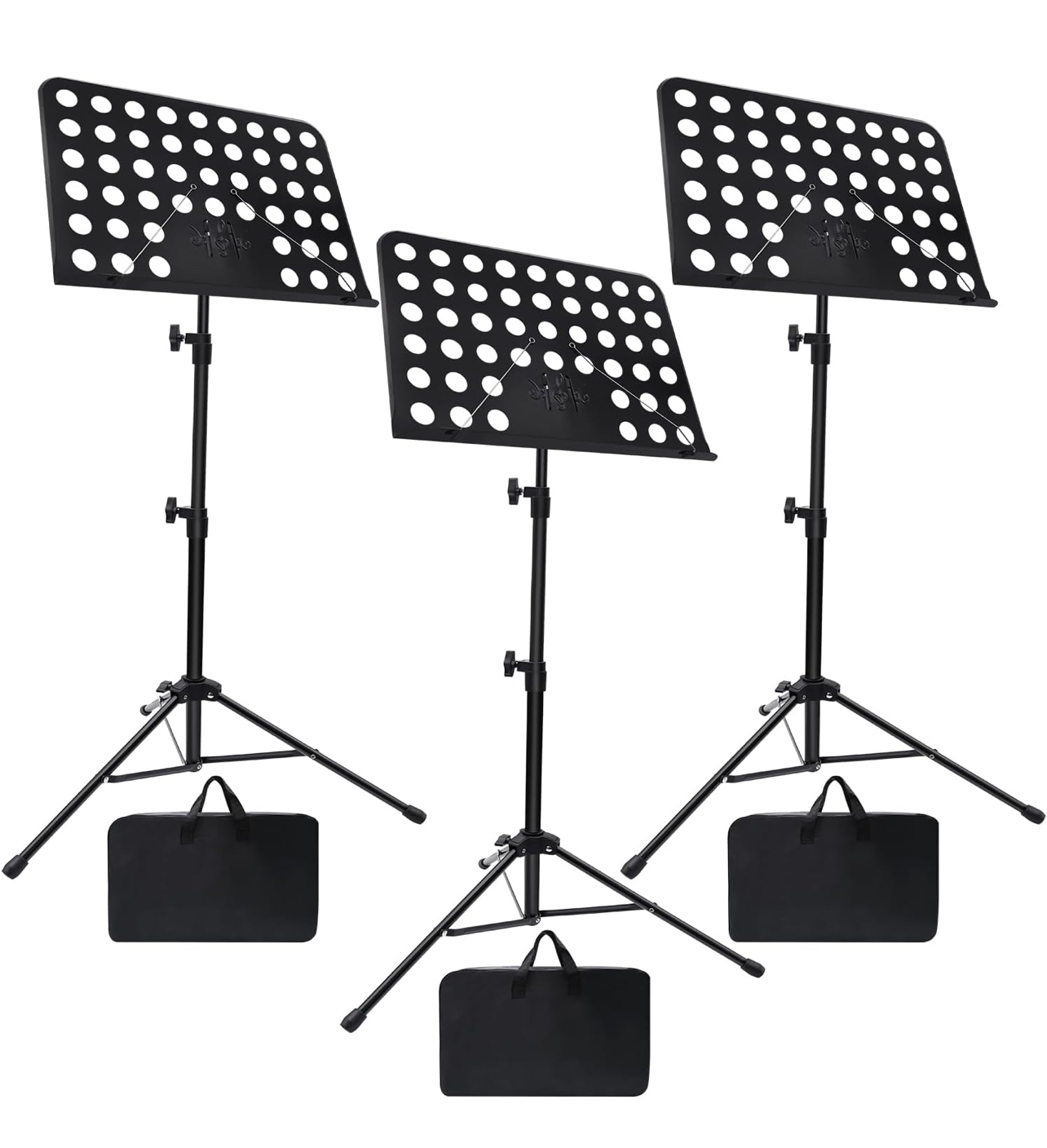 Sheet Music Stand, 3 Pack Adjustable Music Stand with Carrying Bag, Professional Music Book Holder Music Sheet Clip Holder for Guitar, Ukulele, Violin Players(Standard Version, 3 Pack)