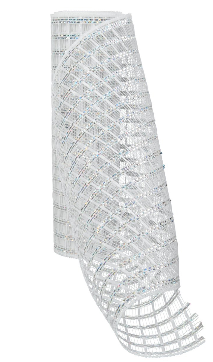 Silver Fabric Decorative Christmas Mesh Roll, 18 in x 12 ft, by Holiday Time